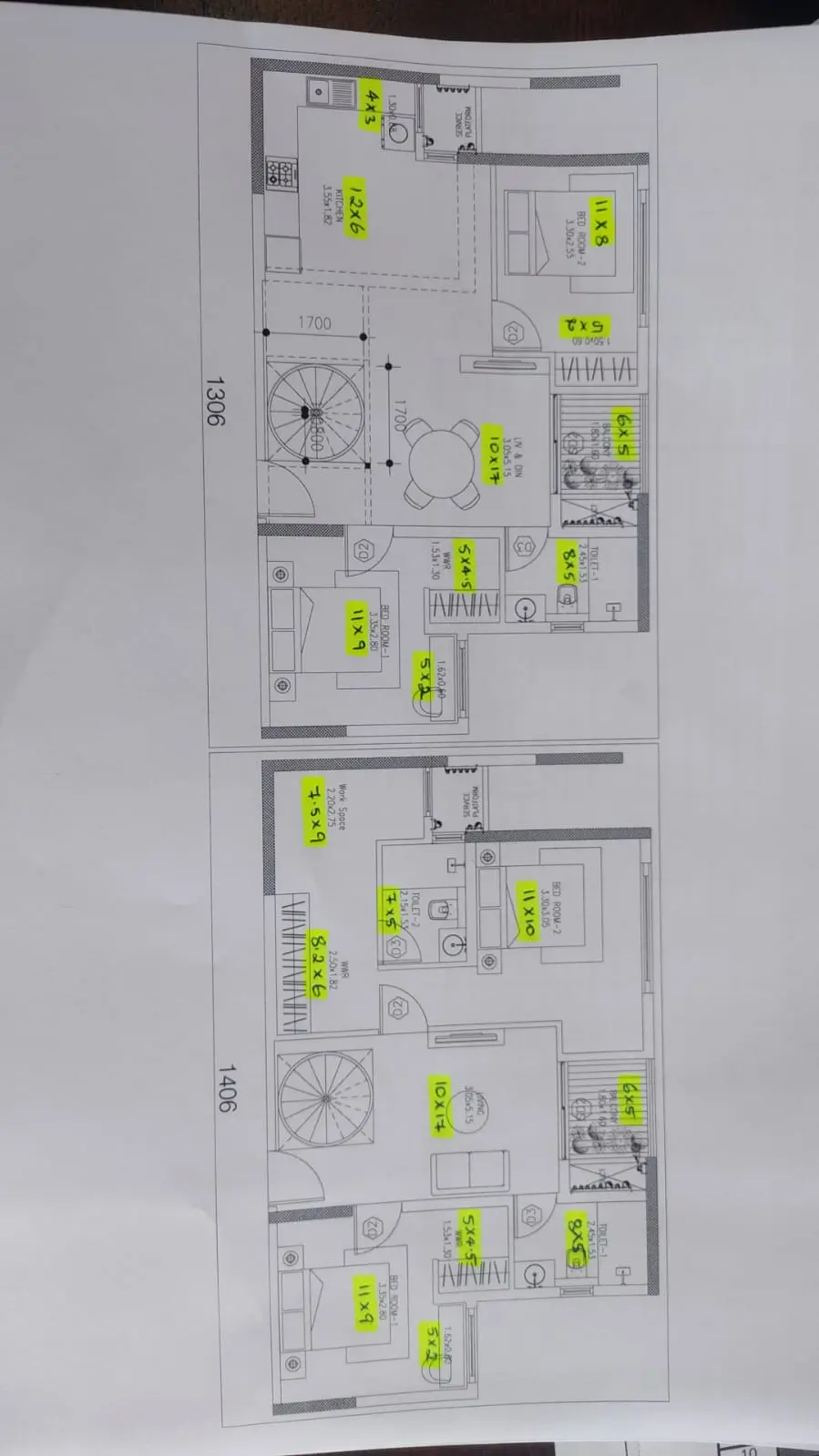 4 Bed converted in 3 BHK Duplex