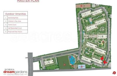 Buy a 2-BHK corner unit with 3 east facing balconies in Sobha Dream Gardens | A-2098