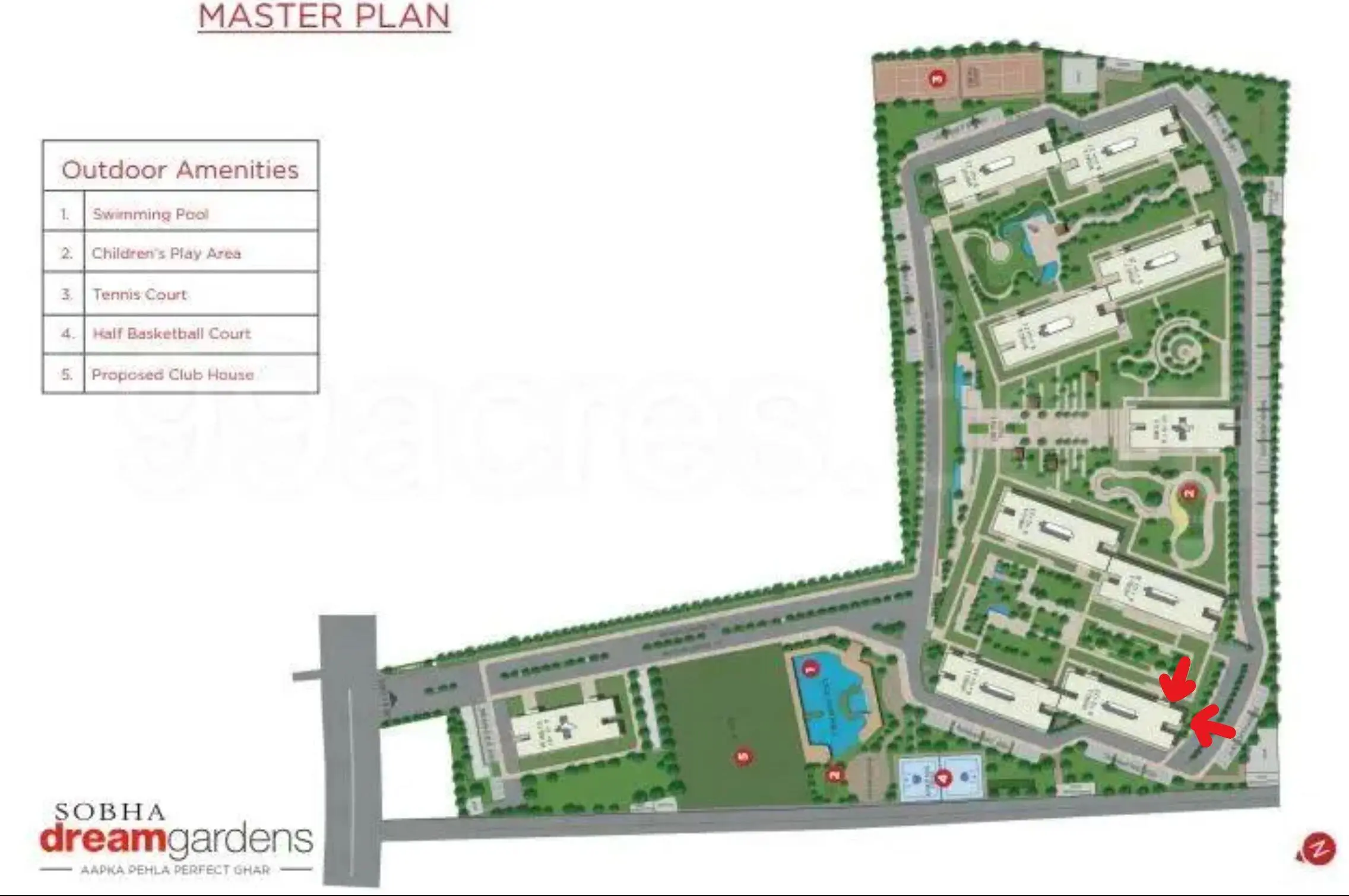 Buy a 2-BHK corner unit with 3 east facing balconies in Sobha Dream Gardens | A-2098