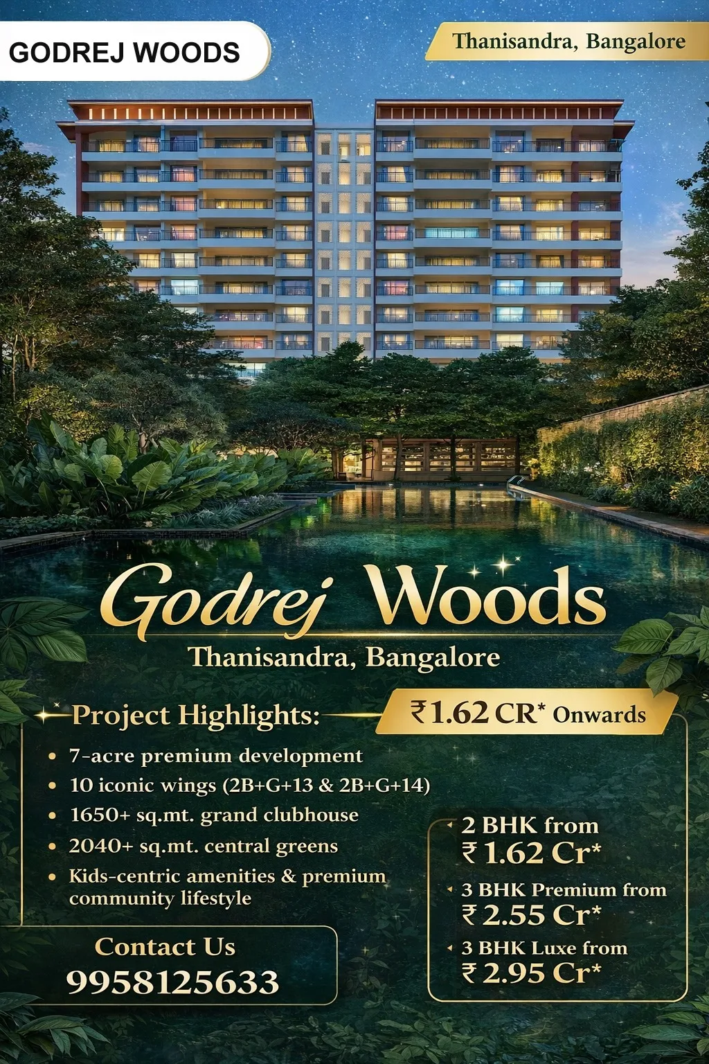Godrej Woods Thanisandra — 2 & 3 BHK Apartments in North Bangalore