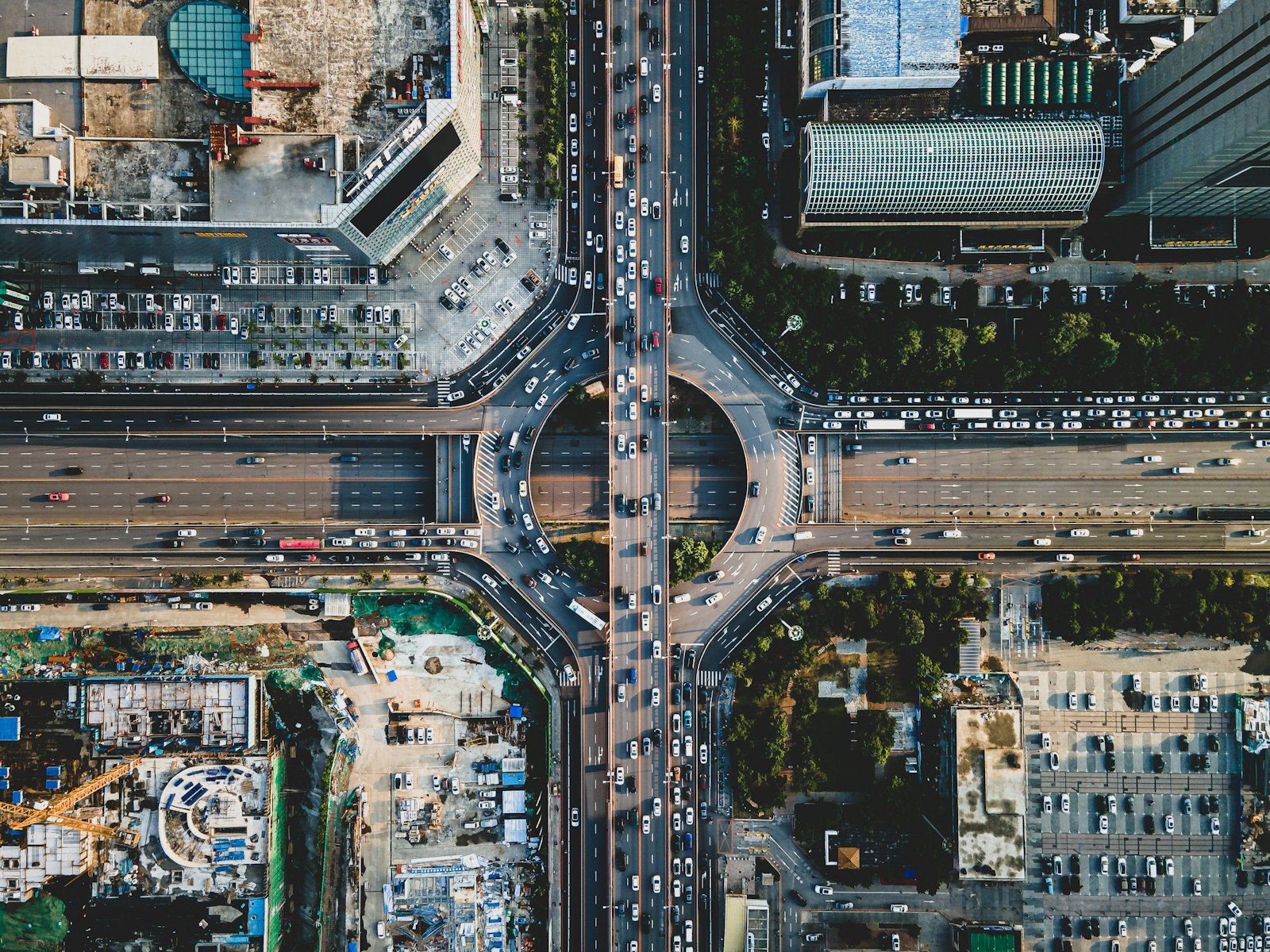 Aerial view of a busy intersection representing the BTM Layout real estate market