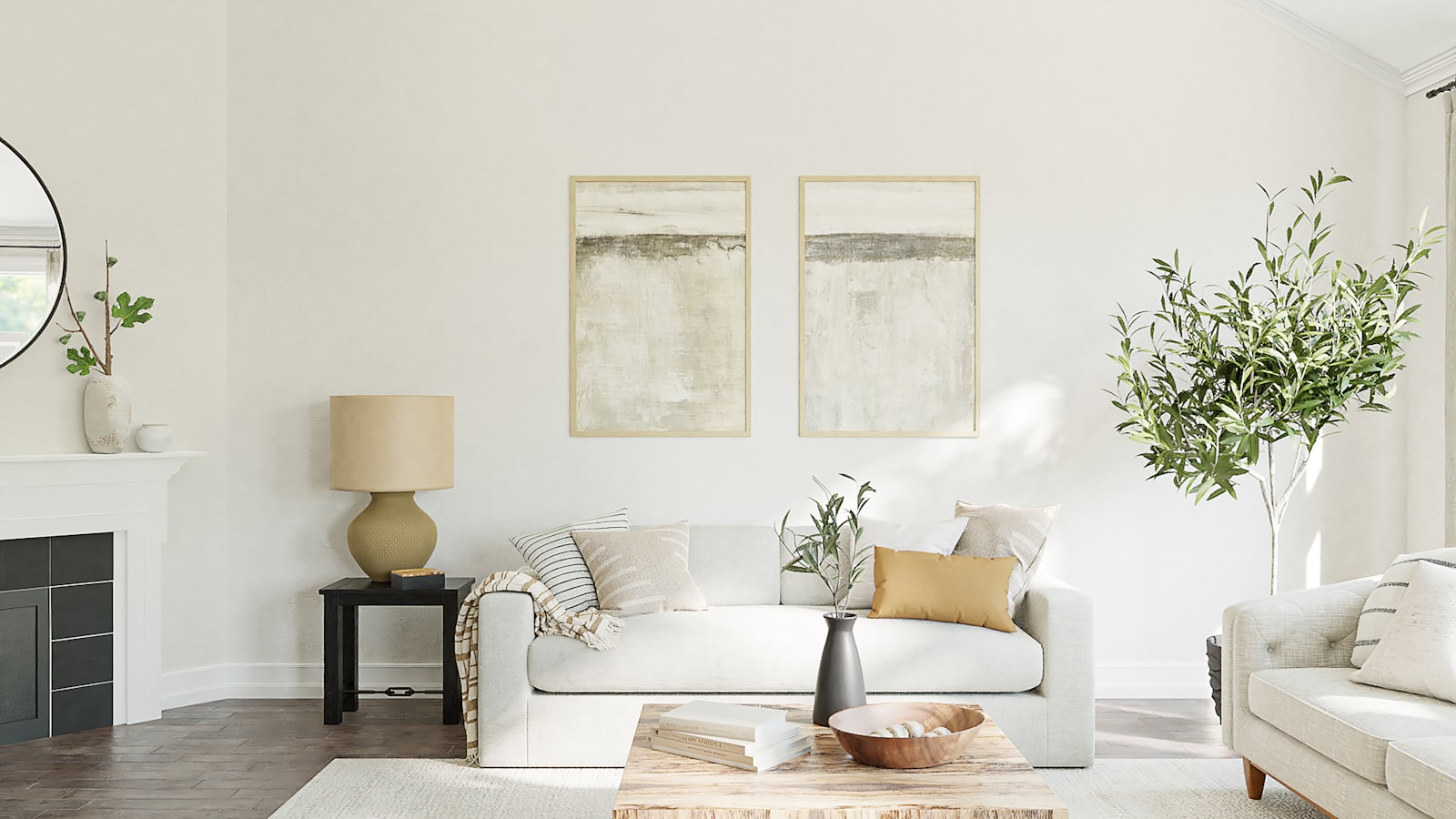 Living room with a fireplace representing flats for rent in Koramangala Bangalore complete guide