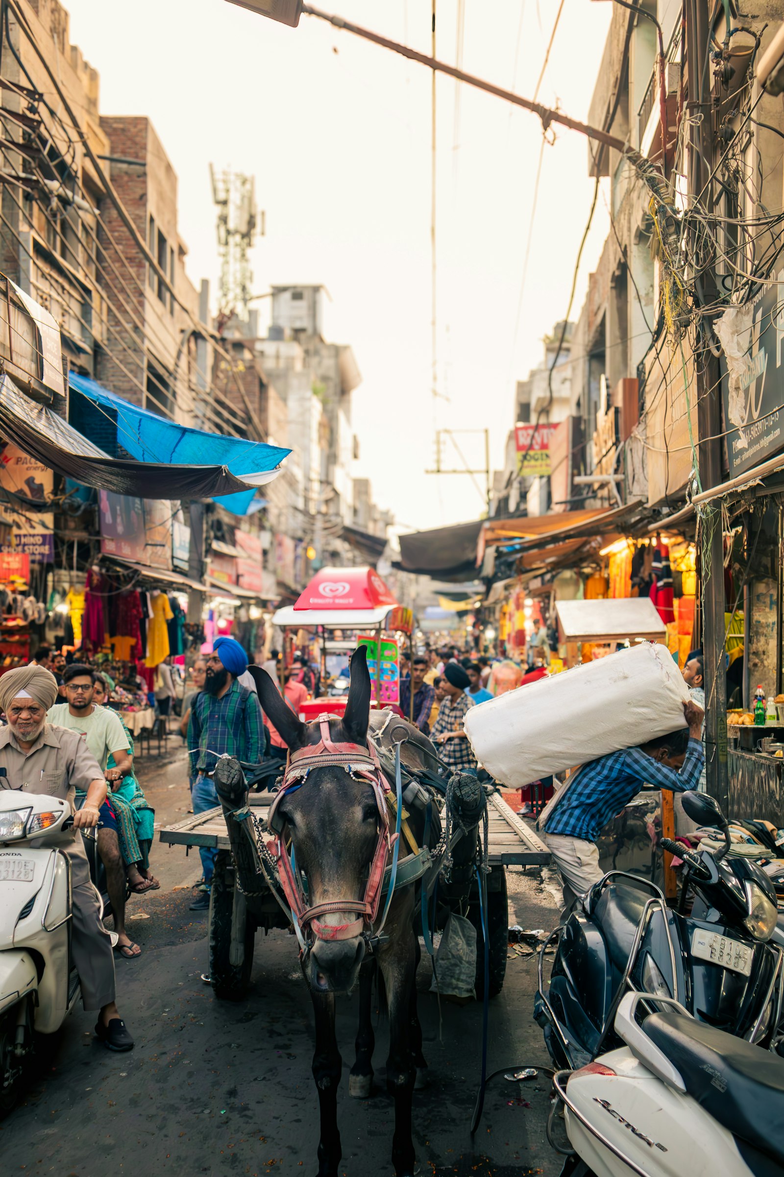 Busy commercial street in Hampankatta, Mangalore