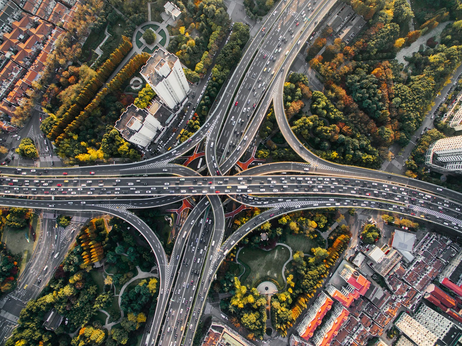 Aerial view of roads representing the JP Nagar real estate market