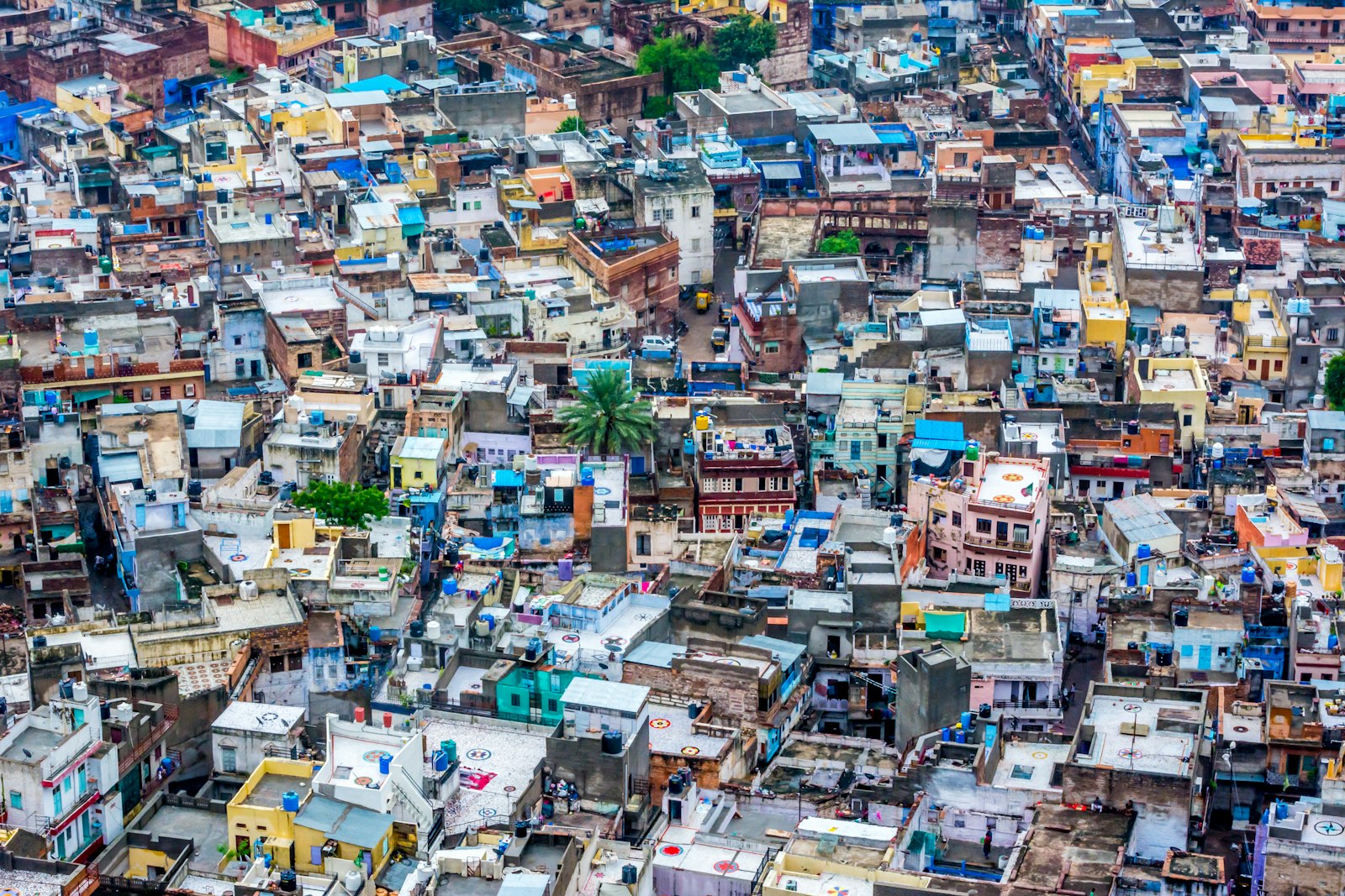 Aerial view of residential houses representing Kodialbail neighbourhood, Mangalore