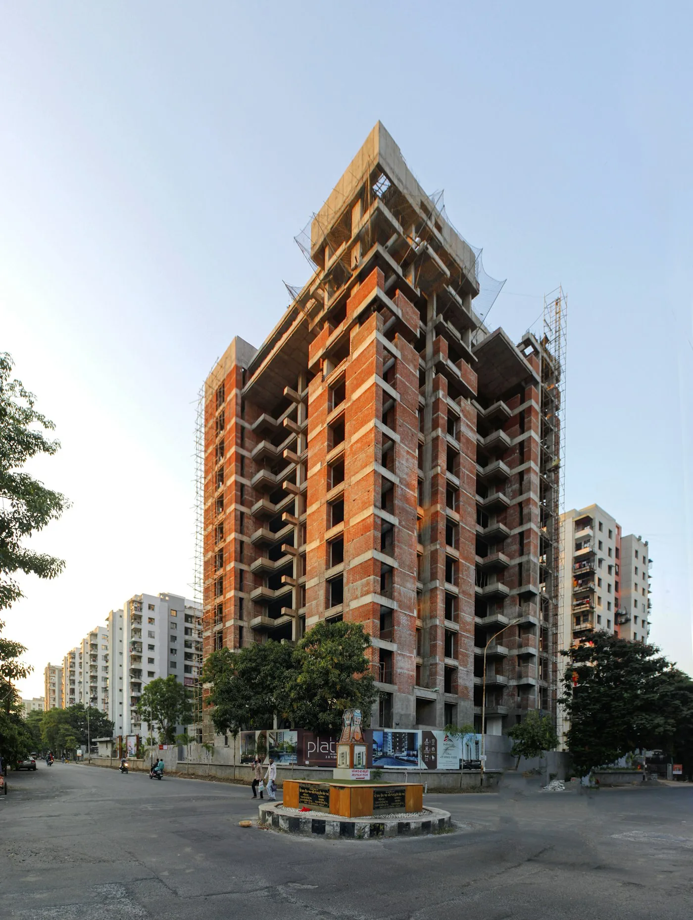 Tall building with scaffolding under construction