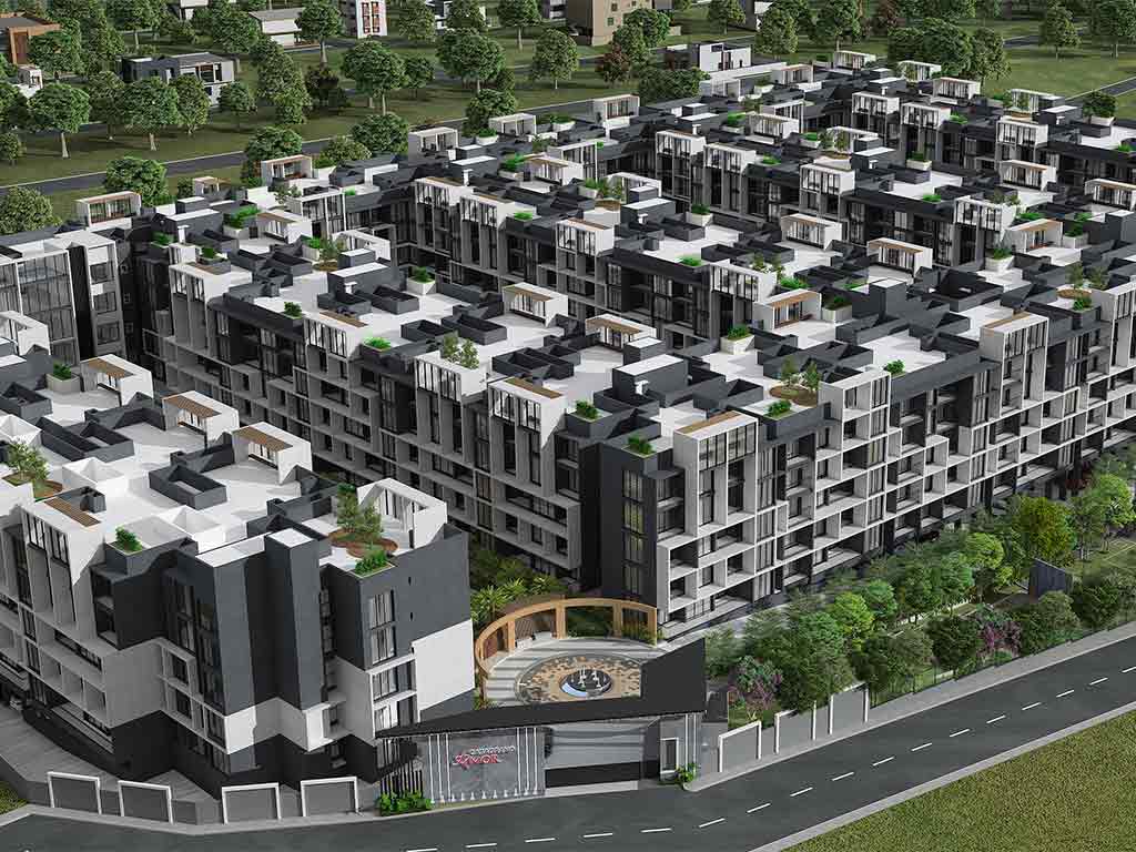 Casagrand Amor residential blocks and landscaped courtyard in Begur Bangalore