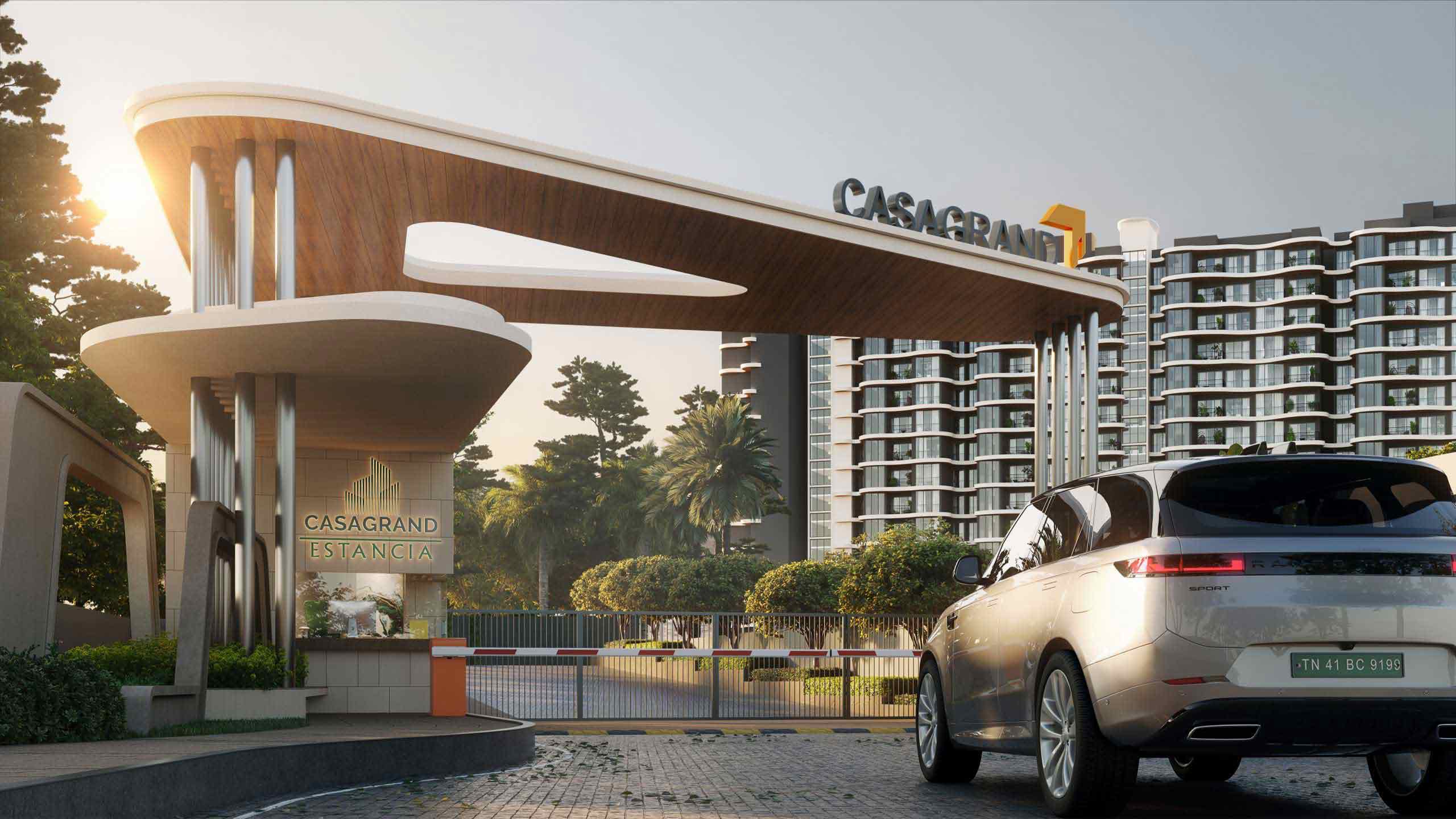Casagrand Estancia entrance gate, Kogilu, North Bangalore