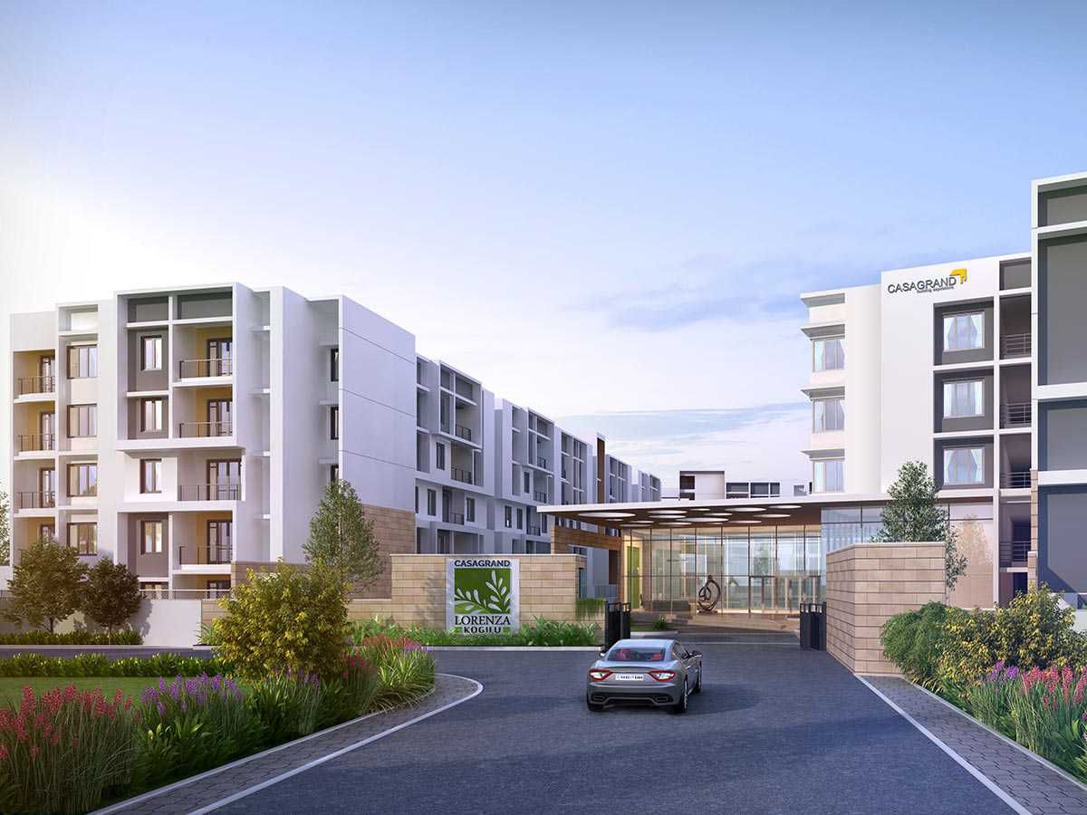 Casagrand Lorenza residential towers and entrance Kogilu Bangalore