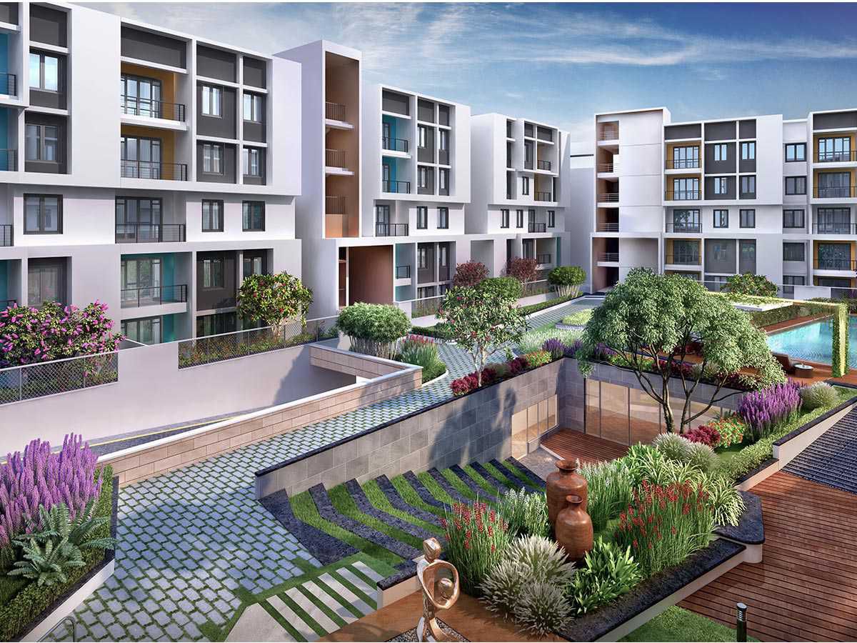 Casagrand Lorenza tower exterior and landscaped grounds Kogilu