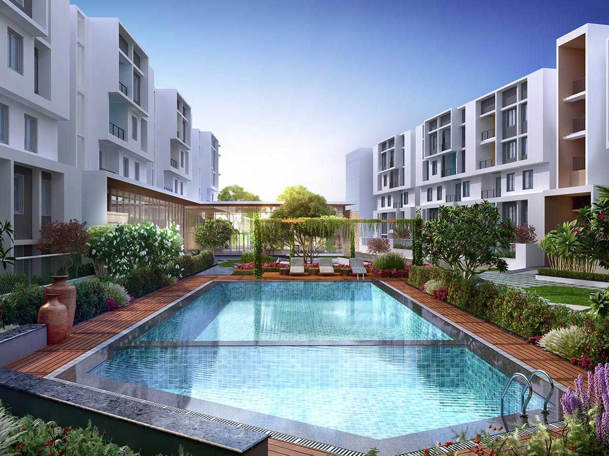 Casagrand Lorenza aerial view Kogilu Thanisandra Road Bangalore