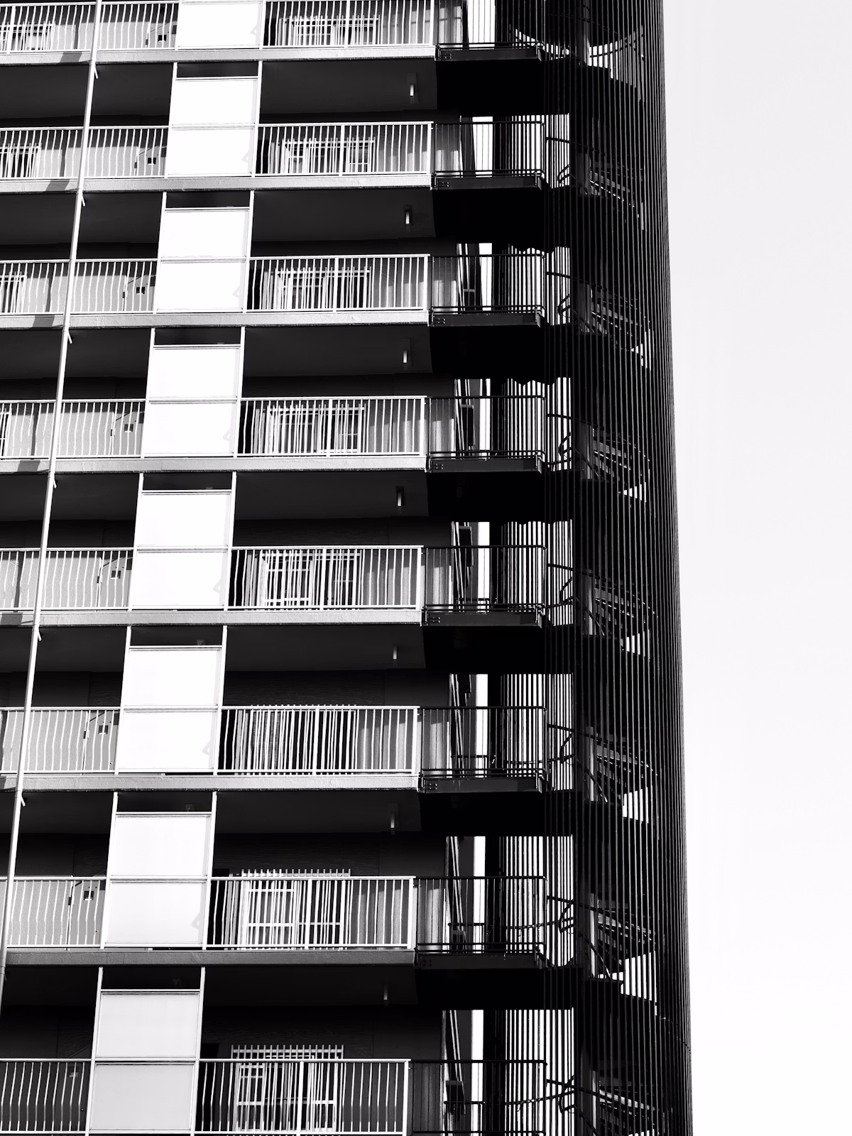 Apartment building exterior with balconies