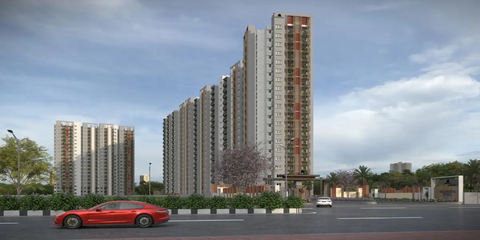 Prestige Evergreen landscaped open spaces 80 percent green campus