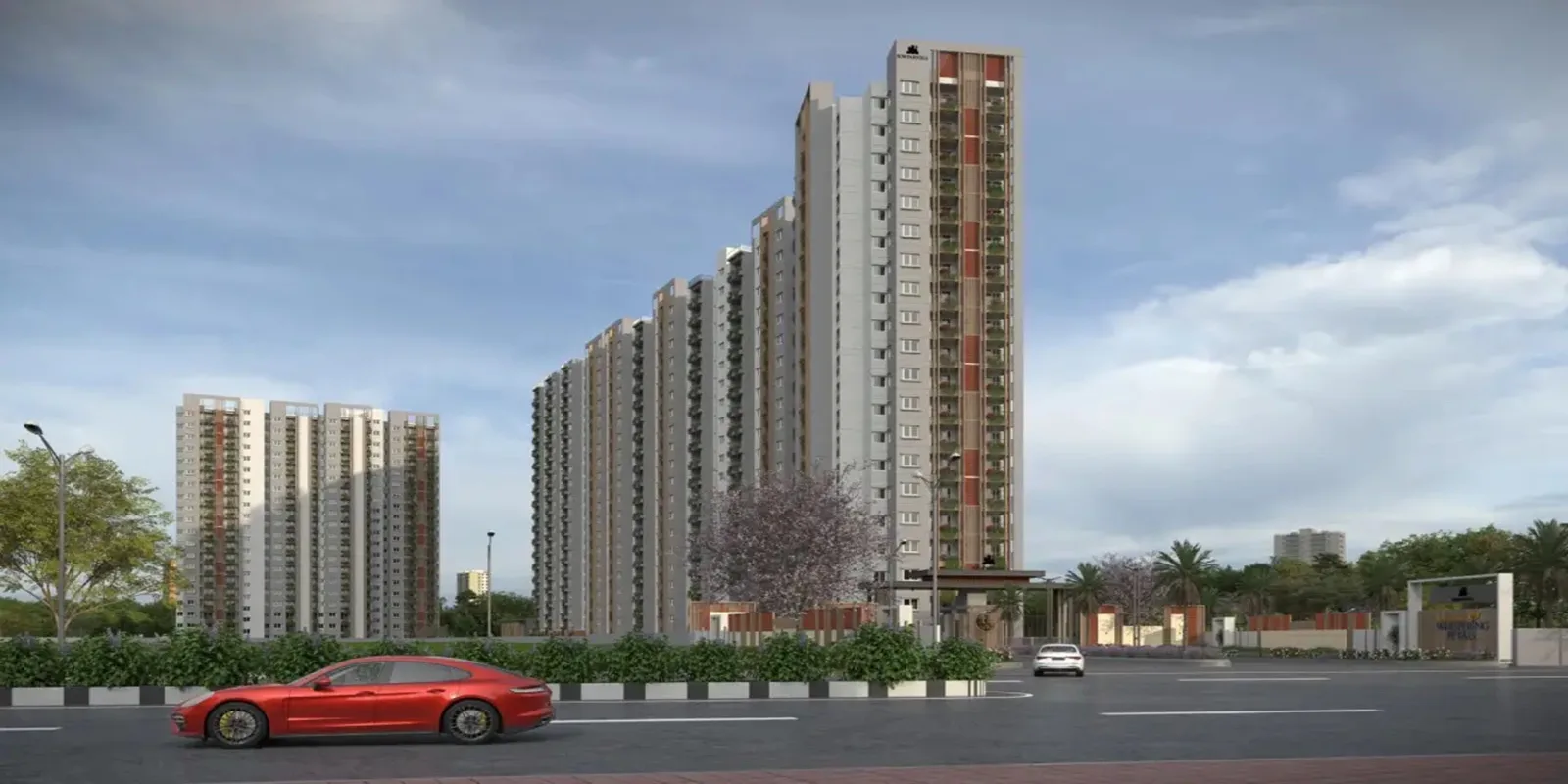 Prestige Evergreen landscaped open spaces 80 percent green campus