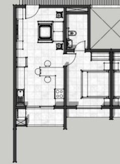Sobha Sentosa 1 BHK floor plan — compact efficient layout 422–694 sq ft