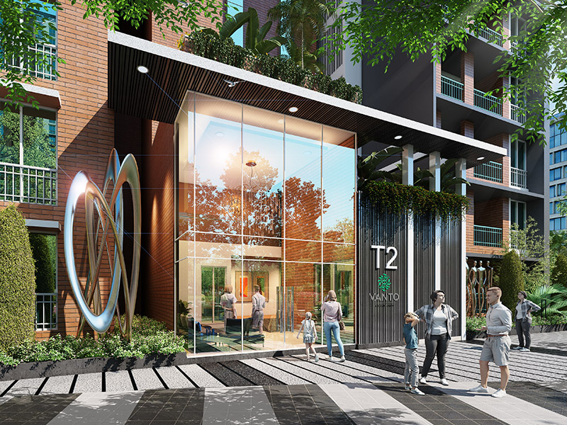 Trifecta Vanto amenities and landscaped green spaces at Kodathi Sarjapur Road